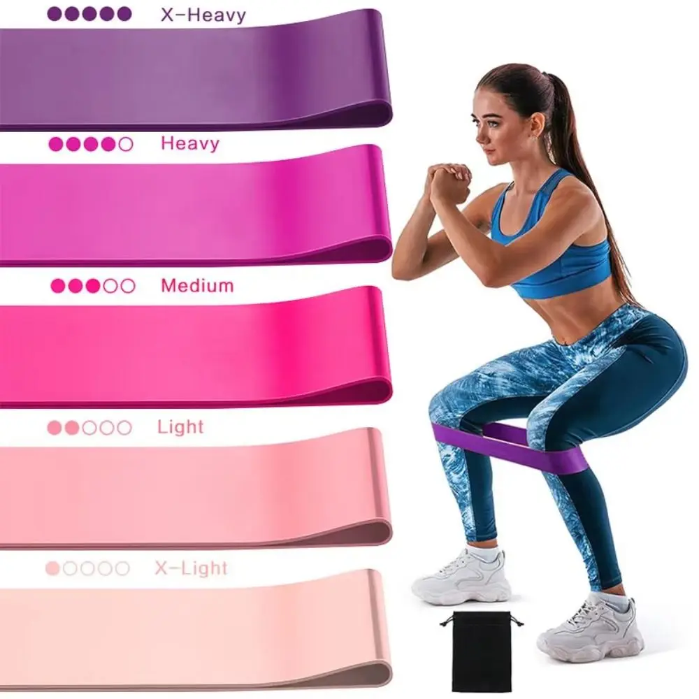 

5 Weight Levels Elastic Exercise Loop Bands Thickened Fast Hip Lift Pilates Flexbands Shaping Yoga Resistance Bands
