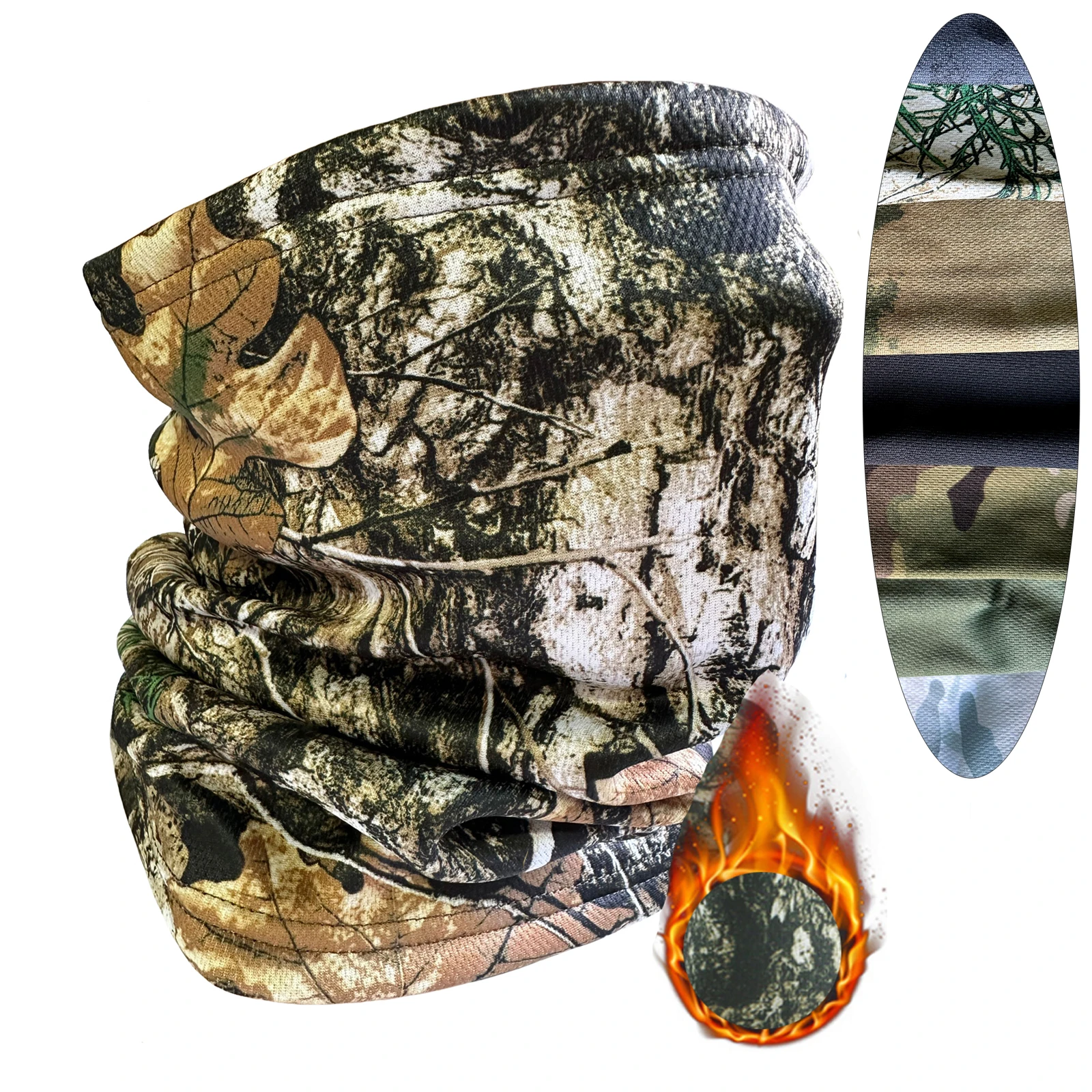 

Winter Camouflage Warm Headgear Plus Velvet Half Face Scarf Outdoor Motorcycle Riding Tactical Windproof Equipment Hunting Mask
