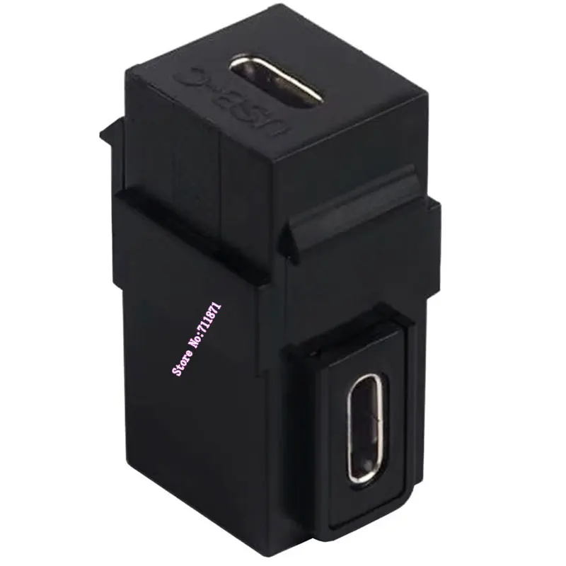 Ângulo direito cotovelo tipo usb c keystone adaptador conector 90 graus usb3.1 tipo-c fêmea para fêmea acoplador de tomada para tomada de parede