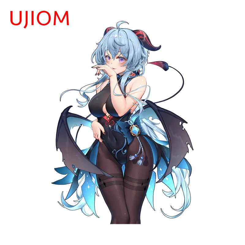 UJIOM Genshin Impact Devil Ganyu Wall Sticker Attractive Sunscreen Big Breasts Adhesive Decal Trendy PremiumGame Room Decor