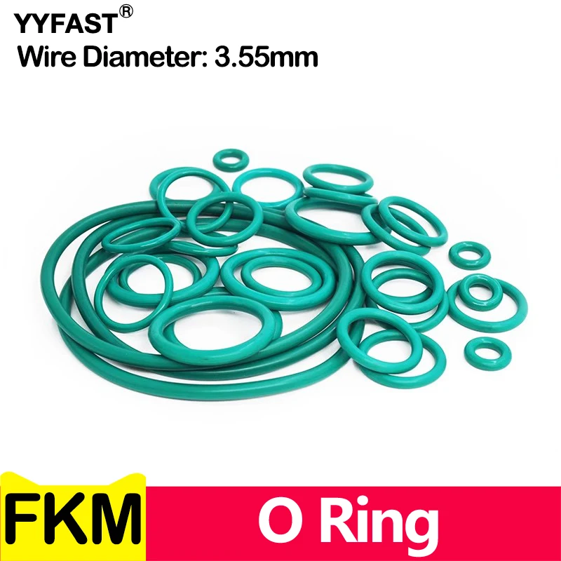 CS 3.55mm, FKM O Ring Seal Thickness Oil Gaskets Fuel Washer, Fluorine Rubber O-Rings ID 3-340MM, Inner Diameter X Wire Diameter