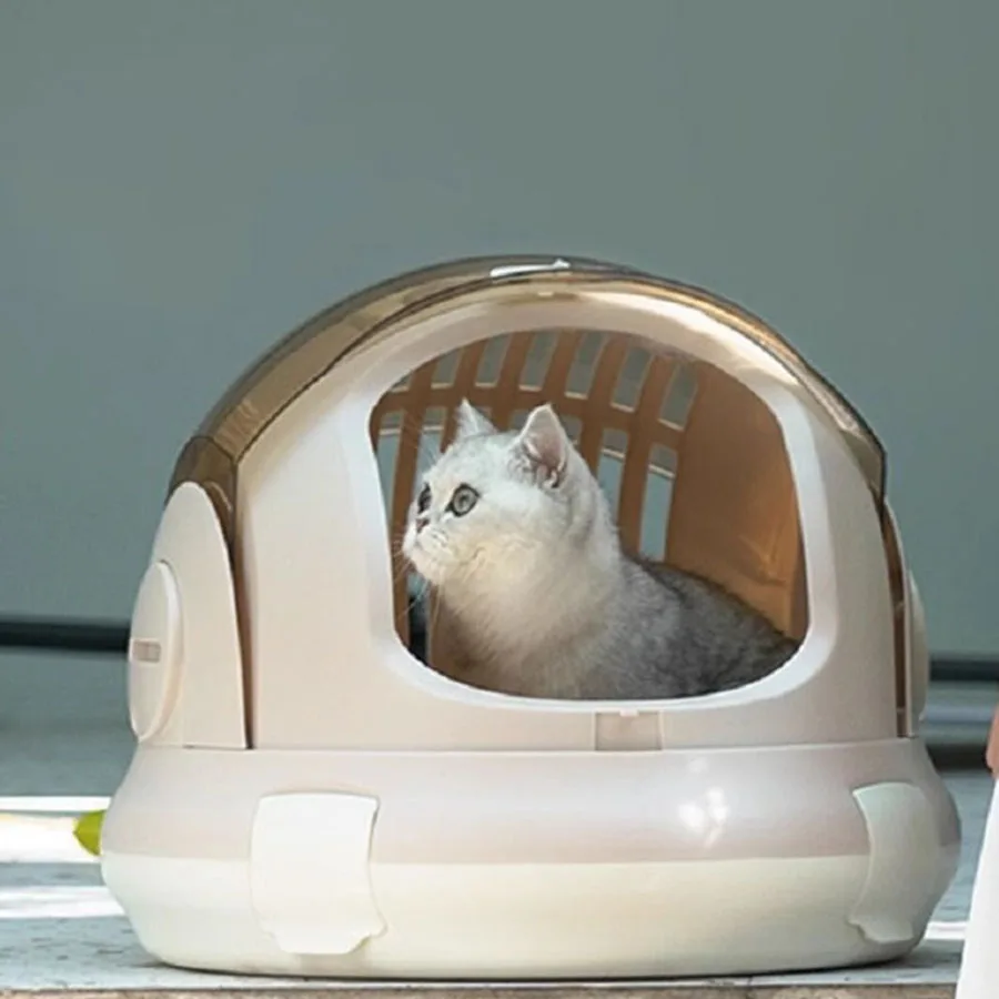 Designer Cat Carrier Cute Travel Portable Breathable Cat Carrier Luggage Plastic Outdoor Case Transparent Kedi Malzemeleri Pets