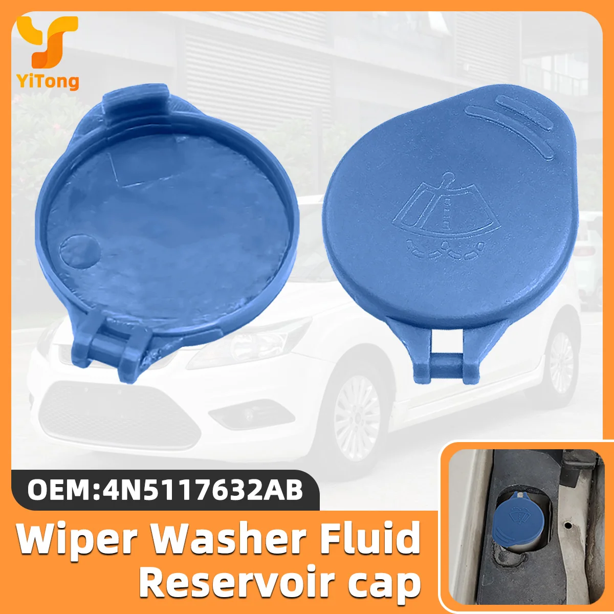 Yitong Blue Car Wiper Washer Fluid Reservoir Tank Cap Car Spare Parts Fit For Ford Foucs MK2 Saloon Estate, 4N5117632AB,1450992