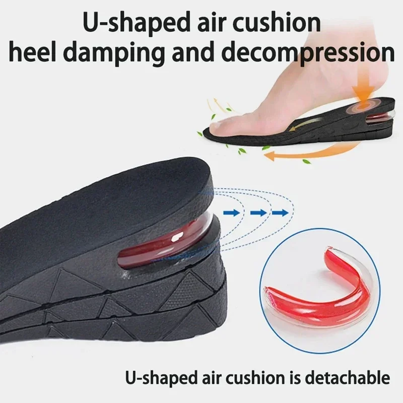 1Pair Height Increase Insole for Feet 3cm 5cm 7cm 9cm Variable Height Shoes Insoles Men Women Air Shock Absorbing Shoe Pads