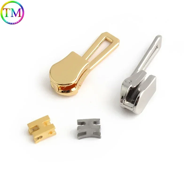 5-30 قطعة الذهب/الفضة معدن الأسنان سستة رئيس للخياطة محفظة حقيبة يد أكياس ظهره سستة المتزلجون اليدوى اكسسوارات #3