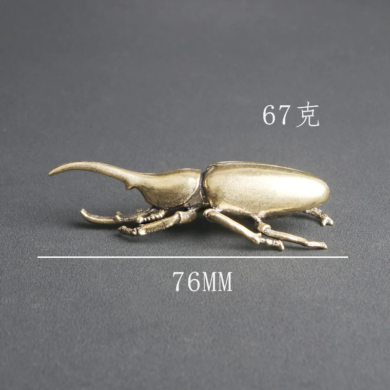 Solid Brass Beetle Desktop Ornament, Creative Insect Sculpture Craft Decoration, Wholesale Bronze Products