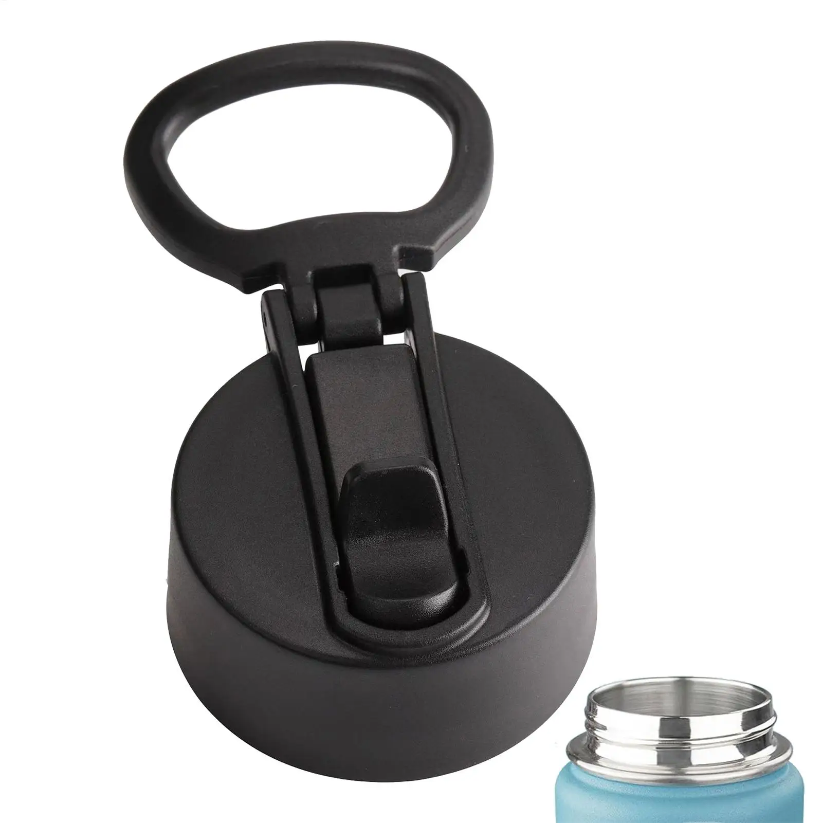 Replacement Water Bottle Lid Leakproof Wide Mouth Bottle Lids Ring Handle Non Slip Cup Topper Bottle Accessories for Most Sports