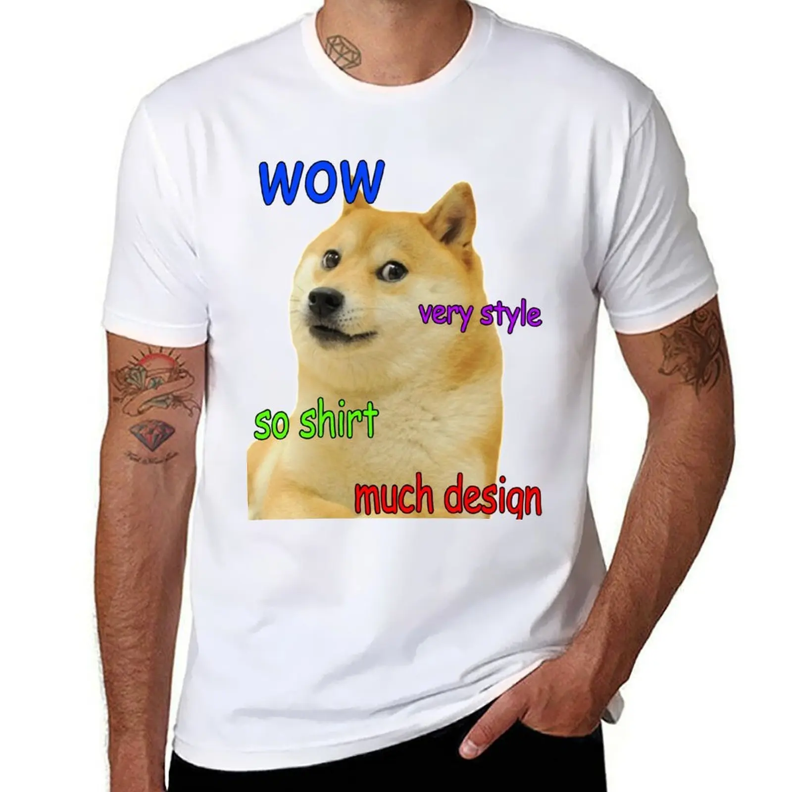 

Футболка с дизайном Doge, хлопковая футболка, мужская футболка, футболка