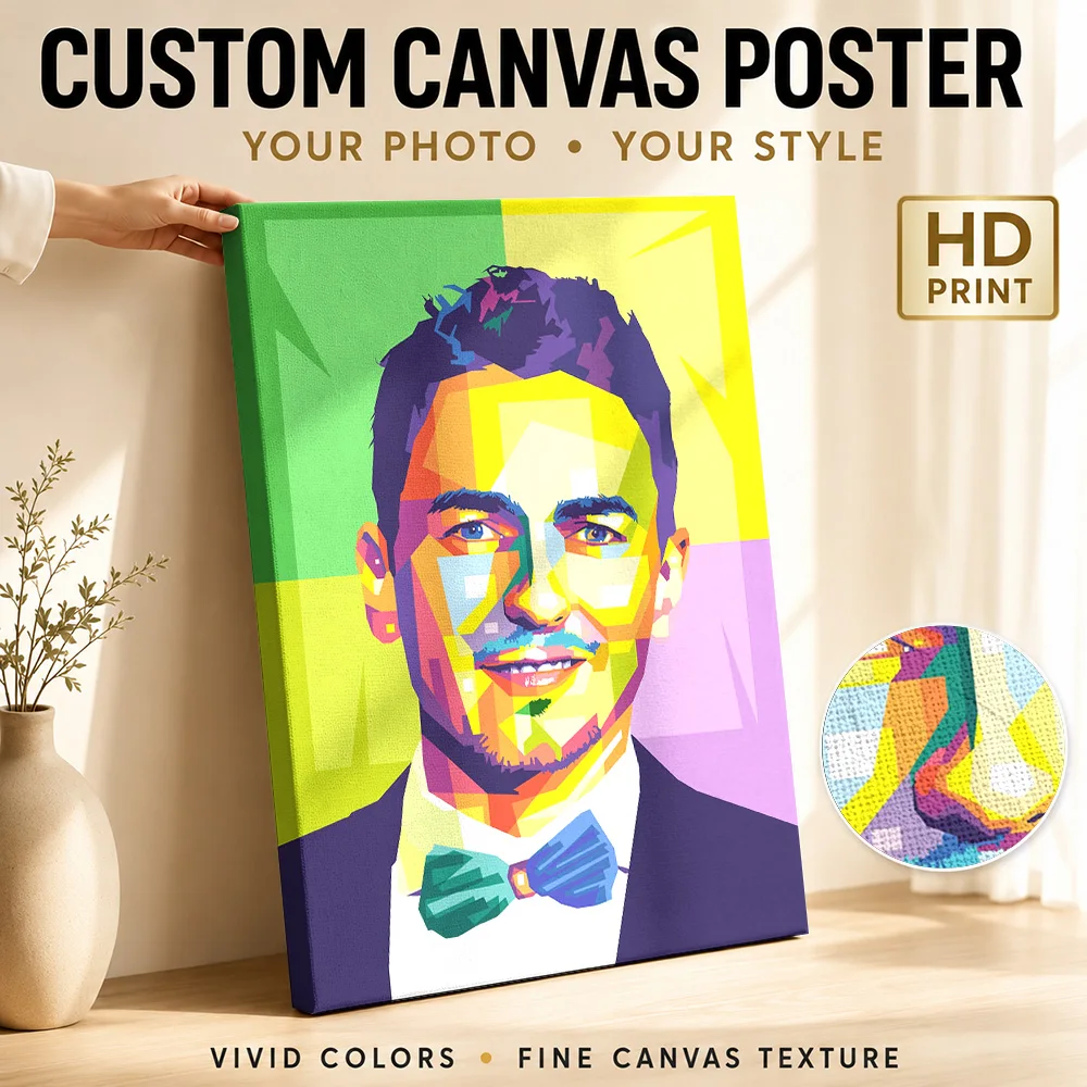 Jorge Lorenzo Tribute Canvas Painting Poster Bold WPAP Style Canvas Wall Art With Customized Photo For Garage Ideal Rider Gift