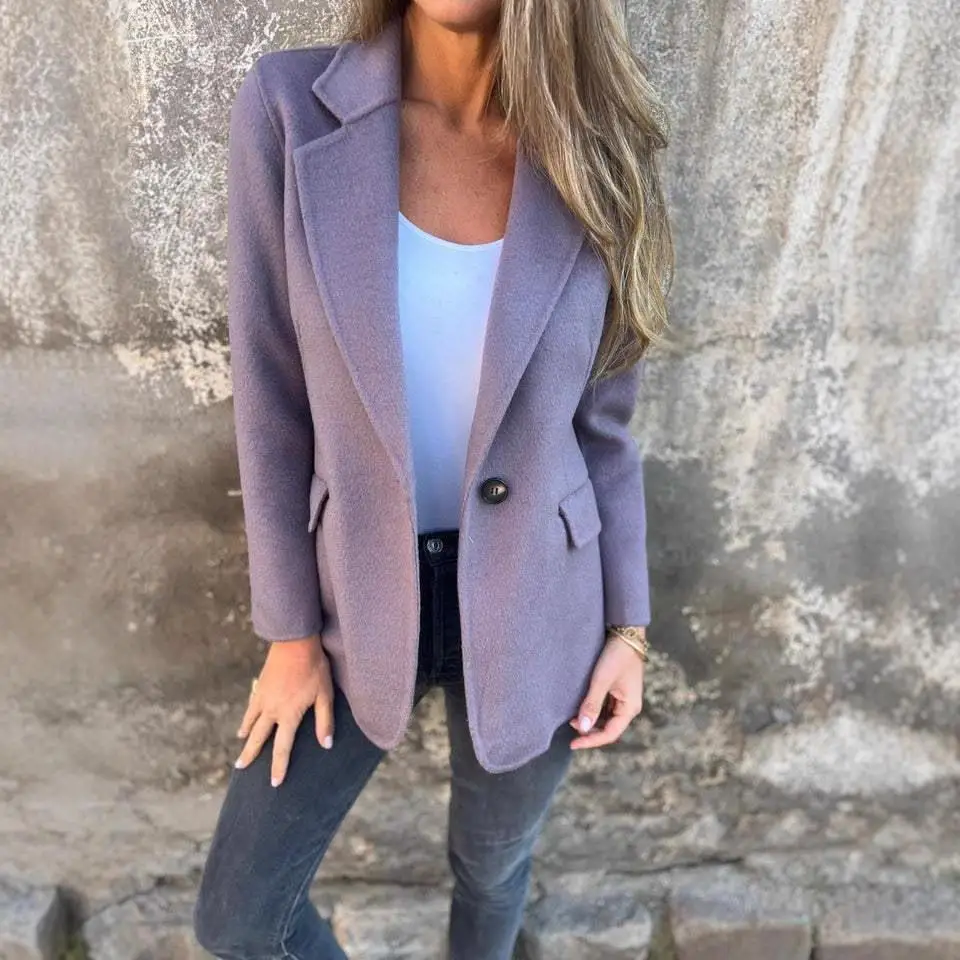 Camiseta con cuello para mujer, Top largo de lino y algodón, Color Sve, ropa de otoño cómoda y transpirable