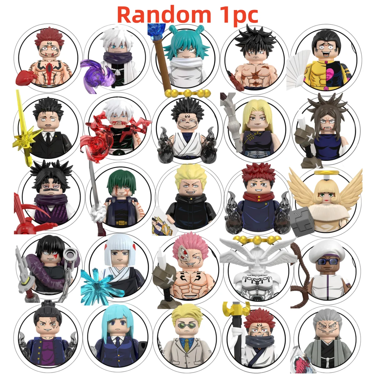 Blind Box WM6201 WM6202 WM6139 WM6140 Jujutsu Kaisen Bouwstenen Mini Action Figure Itadori Yuji Gojo Satoru Ryomen Gift en Y