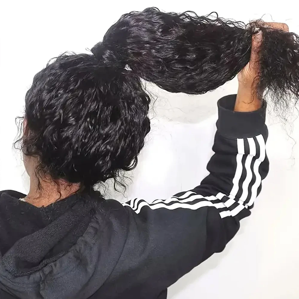 250 Density Invisi Strap Snug Fit 360 Full Lace Frontal Wigs Human Hair Invisible Drawstring Deep Curly Glueless Human Hair Wig image 4