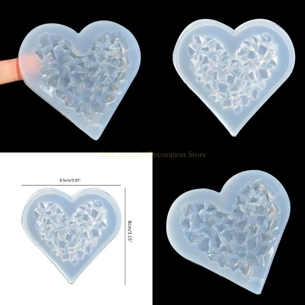 

D46E DIY Ремесла Diamond Love Эпоксидная смола для формы Кристаллические украшения Силиконовая форма силиконовая форма