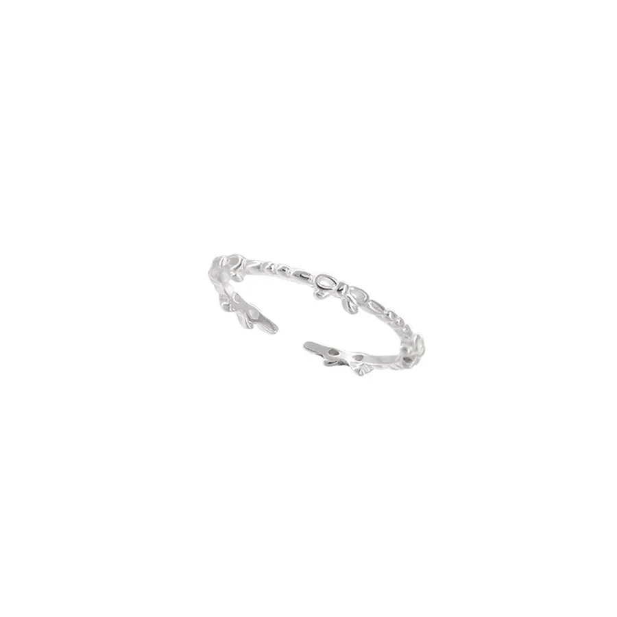 925 Sterling Silver Bowknot Ring For Women Hollow Out Extremely Fine Korean Sweet Romantic Jewelry Gift Dropshipping - view 5