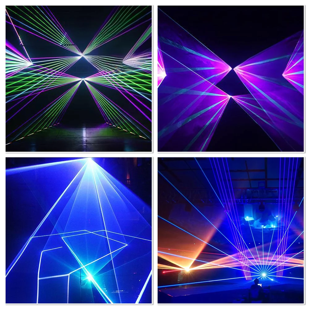 3W RGB Full Colors Laser Lights Indoor Animated Laser Stage Effect Lighting DMX Voice Control For Dj Disco Wedding Party Bars