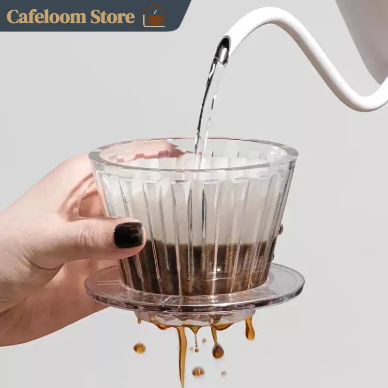 Timemore Crystal Eye B75 Dripper Flat Bottom Coffee Dripper Golden Dragon Cup For Pour Over Coffee Home Brewing