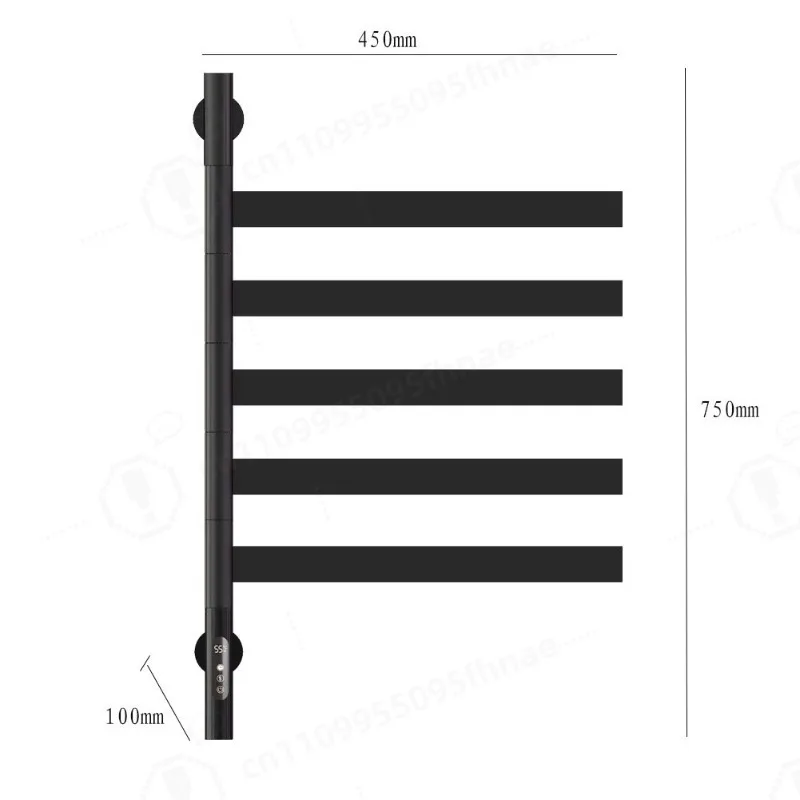 Rotatable Electric Heated Towel Rack, Timing Drying Towel Bar, Gun Gray Gold Bathroom Constant Temperature Heating Holder