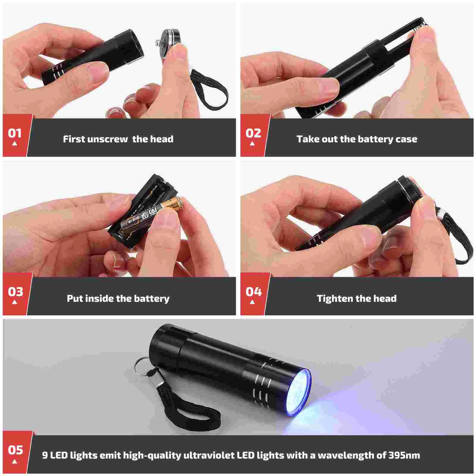 UV Flashlight Nails for Ultra Violet Flashlights Portable Pet Urine LED