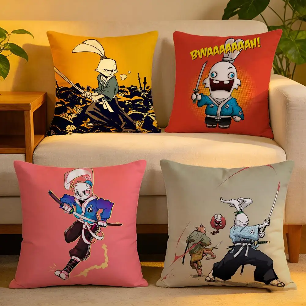 

Чехол для подушки из льняной ткани, мягкий, приятный для кожи, декоративный чехол для дивана, домашний декор, KWaii, аниме U-Usagi Yojimbo, наволочка