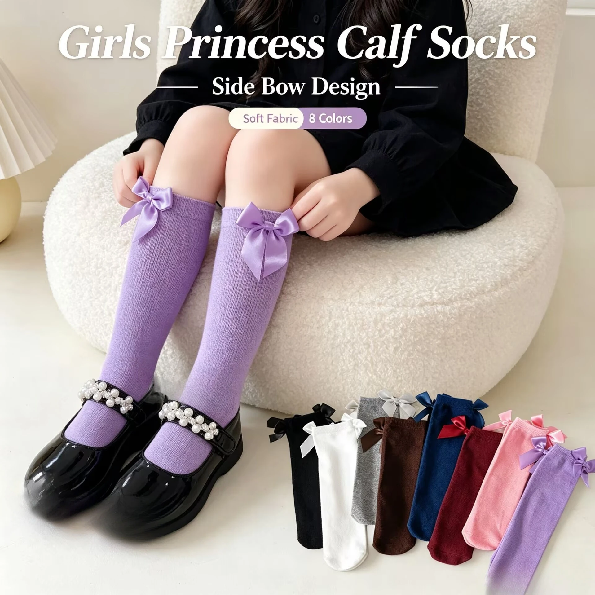 Christmas Winter Terry Cotton Sokken Princess Knee High Long Socks Bow Summer Spring Newborn Baby Girls Kids