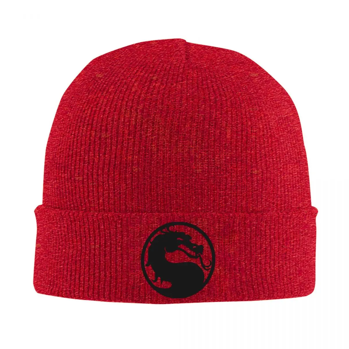 Mortal-Kombat-Emblem Knitted Hat Women's Men's Beanie Autumn Winter Hat Warm Cap