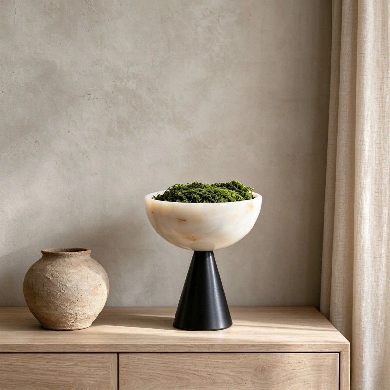 Marble Miniatures Creativity Cave Stone Jade Stone Miniatures Bionic Moss Aesthetic Plant Potted Home Decoration Crafts