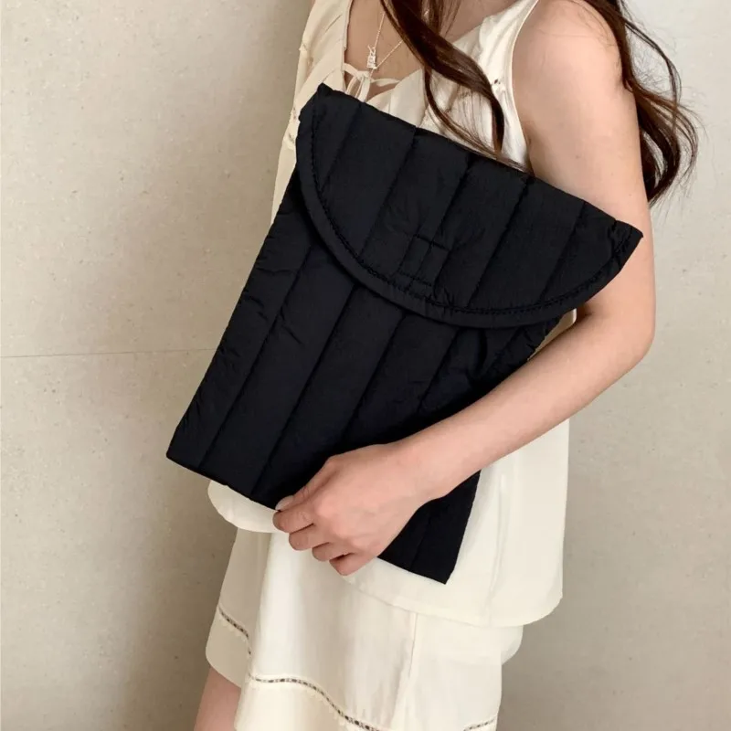 Ins الكورية مبطن رقيق كمبيوتر محمول حقيبة حمل 13.3 14.1 15.6 16 بوصة ماك بوك برو 13 14 حافظة المرأة للصدمات حقيبة دفتر #1