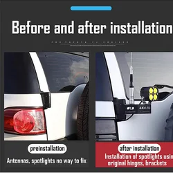 For 2007-2022 Toyota Fj Cruiser Auxiliary Lamp Holder Antenna Bracket Metal Double Hole Antenna Bracket Special Base Accessories
