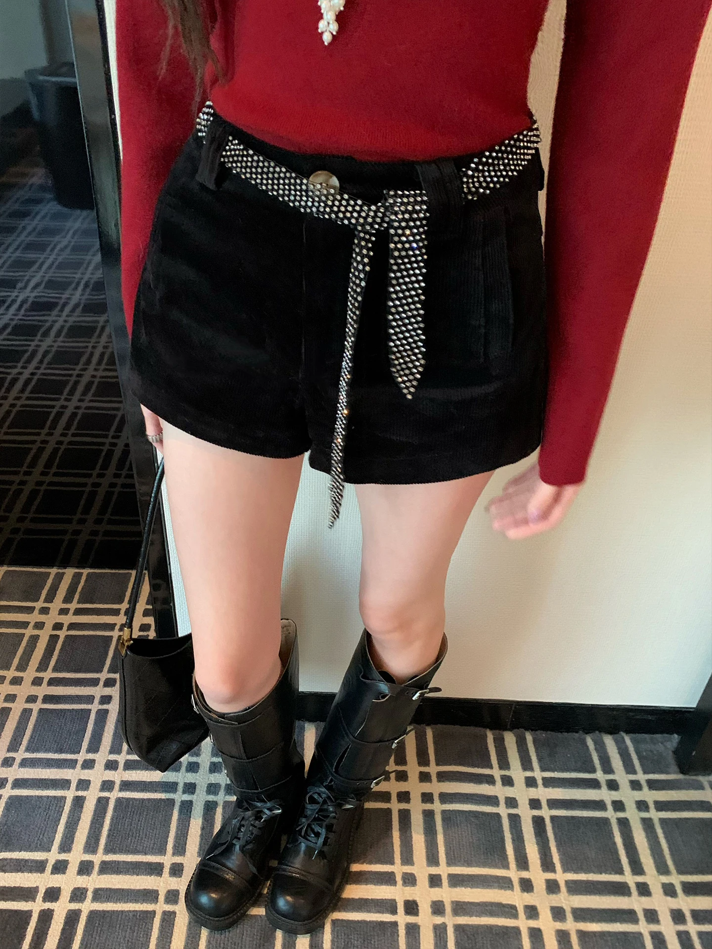 

Retro Low Waist Corduroy orts Women's Autumn Winter Versatile Slimming Outerwear Pants Straight Leg Cotton Blend Trousers