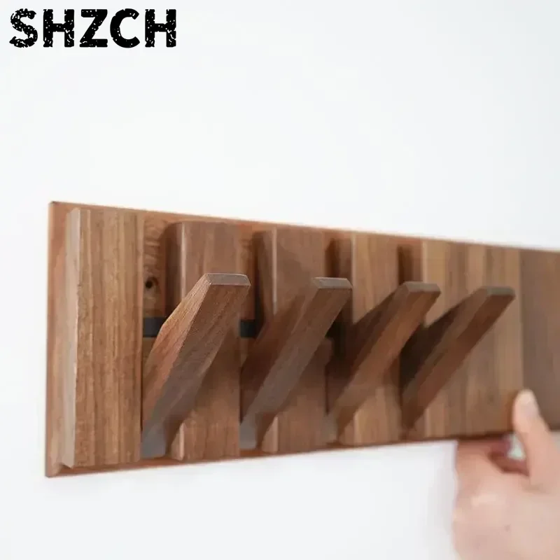 Coat Racks Wall Hanging Entry Door No Punching Solid Wood Clothes Organizer Creative Keyboard Art Clothes Hook Doorway Hangers