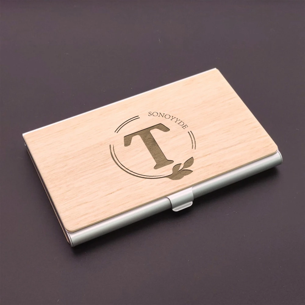 1PC Colorful Personalized Text Wooden Card holder Business Card holder Wooden Crafts Wooden Ornament For Friend Gifts view 3