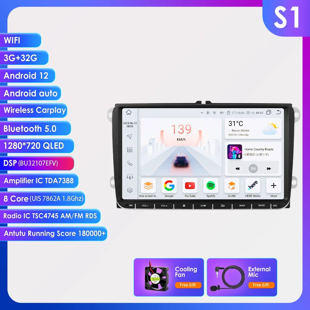 Android Auto Radio Voor Vw Golf 5 Polo Sedan Passat B6 Cc Radio Touran Scirocco Caddy Jetta Skoda Seat Auto Multimedia Audiospeler