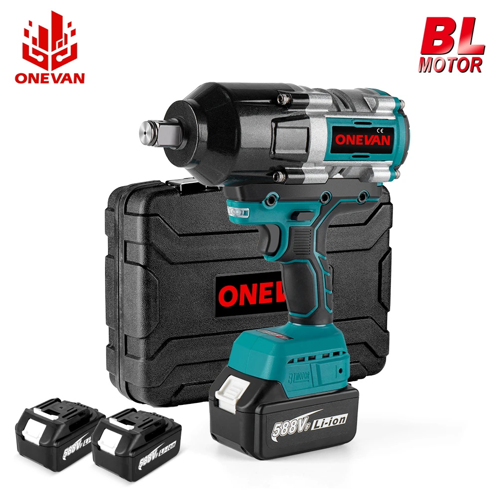 ONEVAN 3100N.M Brushless Electric Impact Wrench 3/4 inch Cordless Torque Wrench Lithium-Ion Battery Tool For Makita 18v Battery