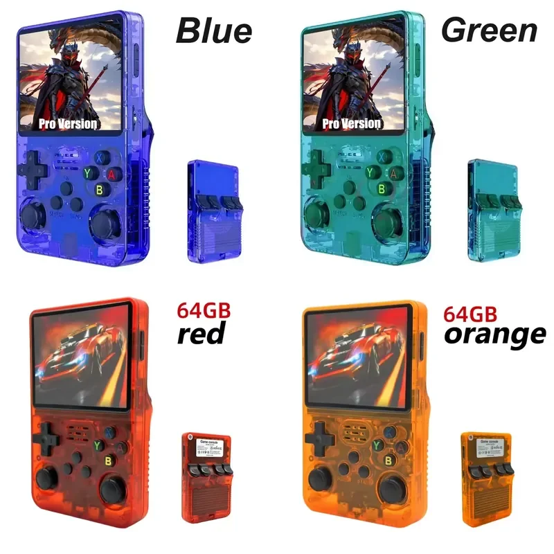 Linux System Portable Handheld Game Console 64GB 14000 + Gamer Handheld Video Game Console R36S