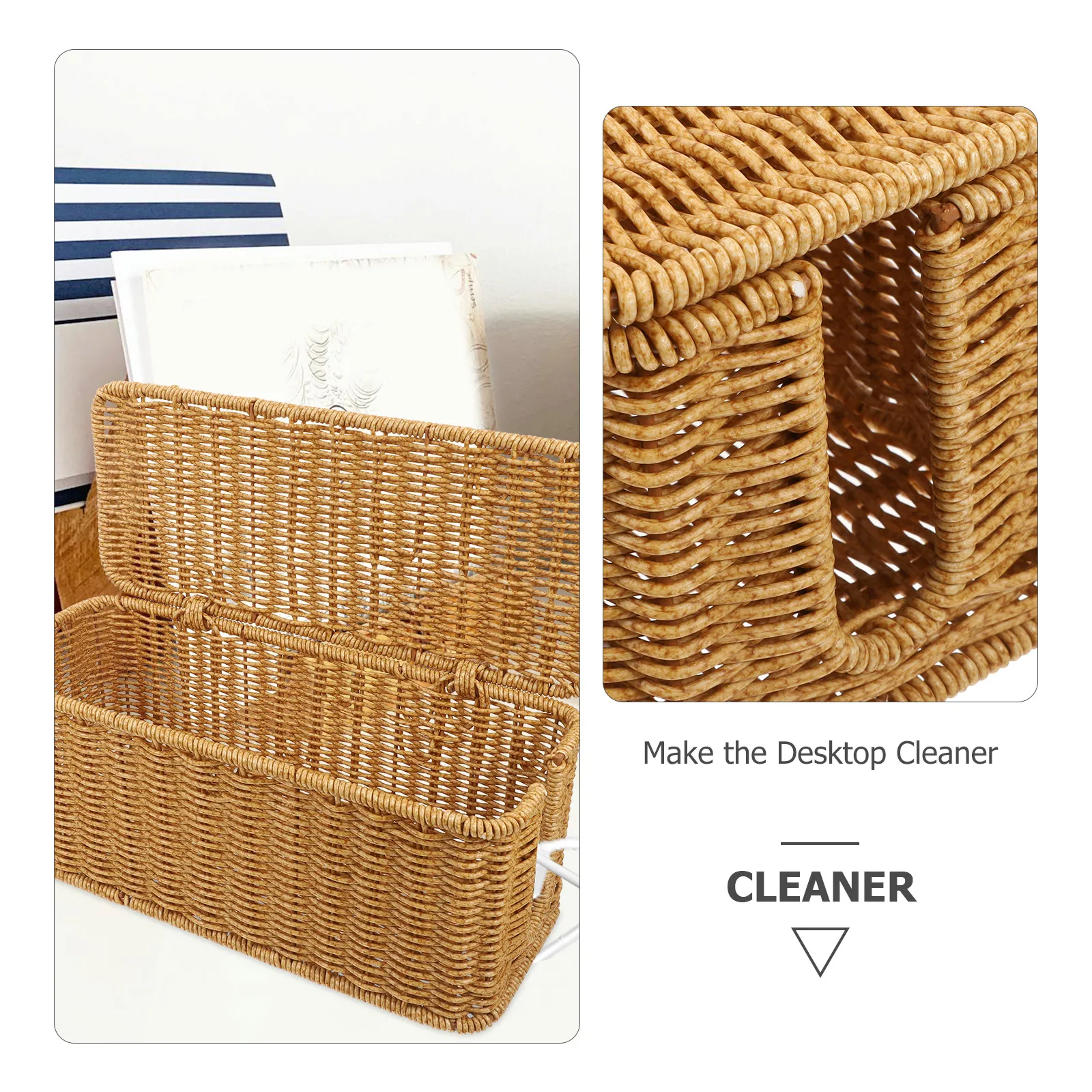 1 قطعة صندوق منظم الطاقة سعة كبيرة إدارة الكبلات لمكتب الروطان نمط الحبل صندوق تخزين تمديد حامل الحبل #6