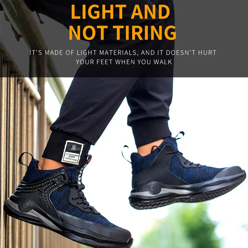 Light Man Safety Shoes Men Steel Toe Work Shoes Breathable Safety Work Sneakers Protective Boots industrial safety shoes for men