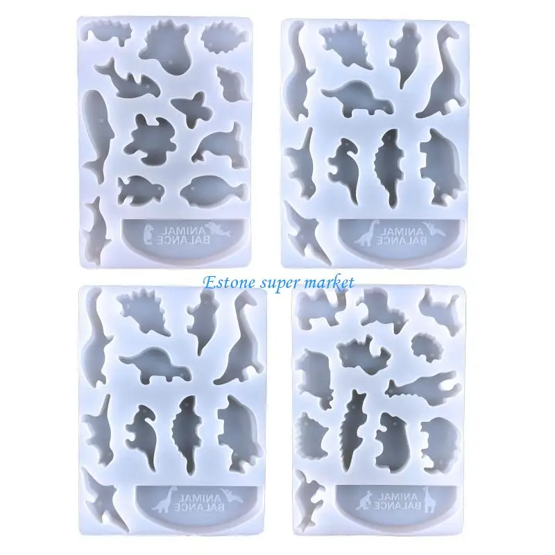 090b Artoon Dinosaurierform Epoxy DIY Silikonform Stapel -Spielzeug Harzform für Kinder handgefertigtes Kunsthandwerkswerkzeug