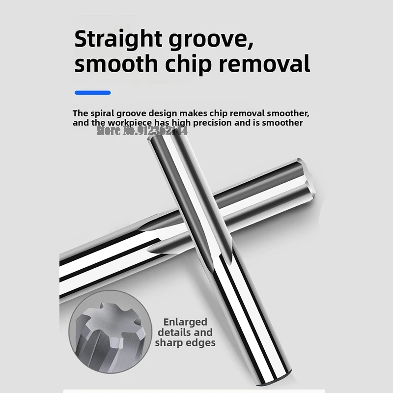 Alargador de carboneto de 1.0mm-13mm, espiral reta h7, ferramenta de corte de liga endurecida de precisão para metalurgia, fresadora cnc de alumínio