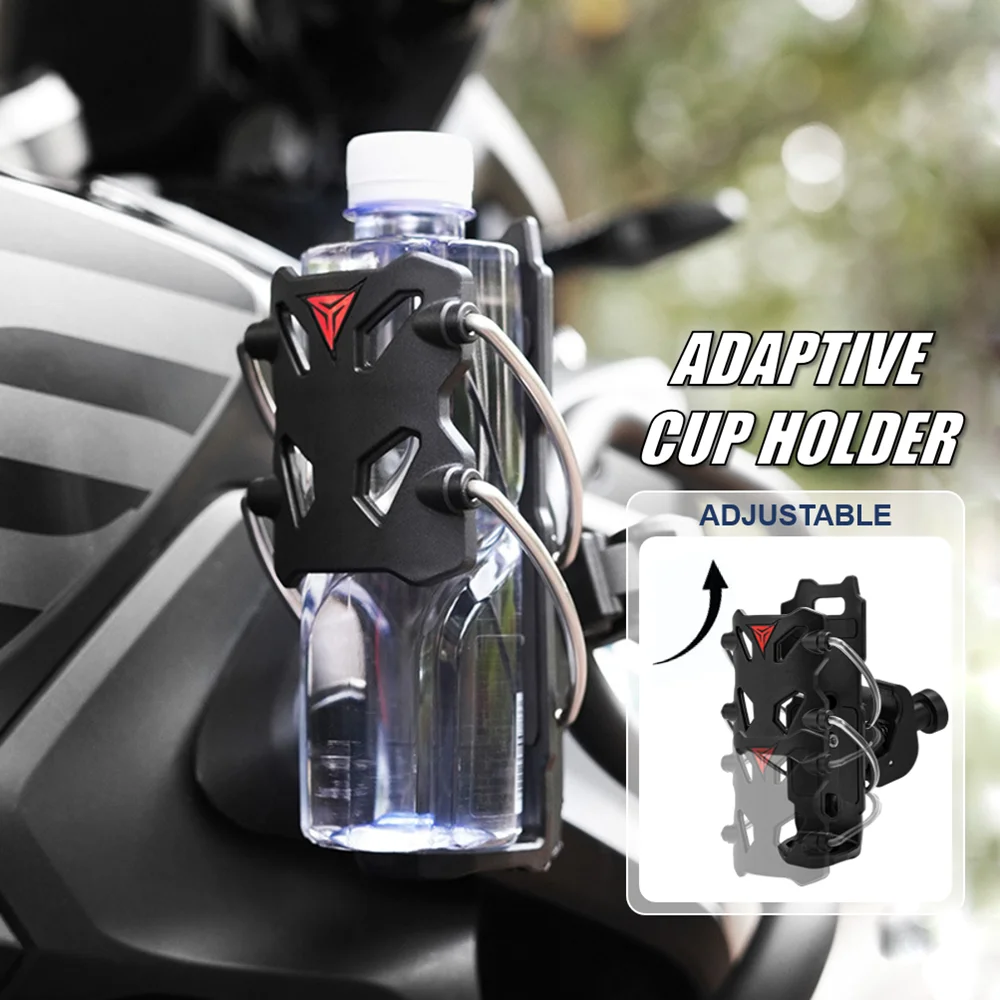 Motorcycle Outdoor Riding Mirror Handlebar Water Bottle Cup Holder Universal Adjustable Drinking Cup Bracket