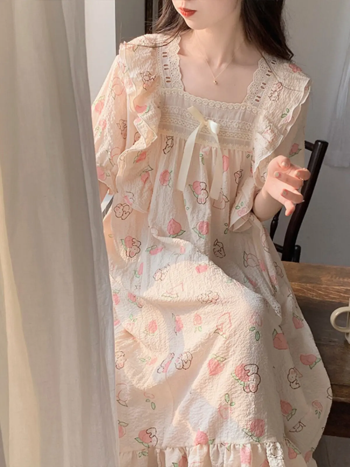 chemise-de-nuit-d'ete-pour-femme-en-pur-coton-doux-style-princesse-ample-a-manches-courtes-vetements-de-maison-confortables