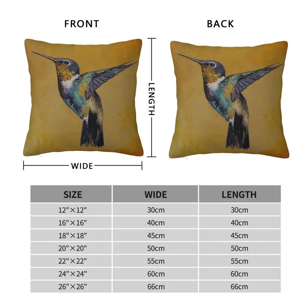 Hummingbird Pillowcase Polyester Linen Velvet Printed Zip Decor Throw Pillow Case Car Cushion Case 45x45