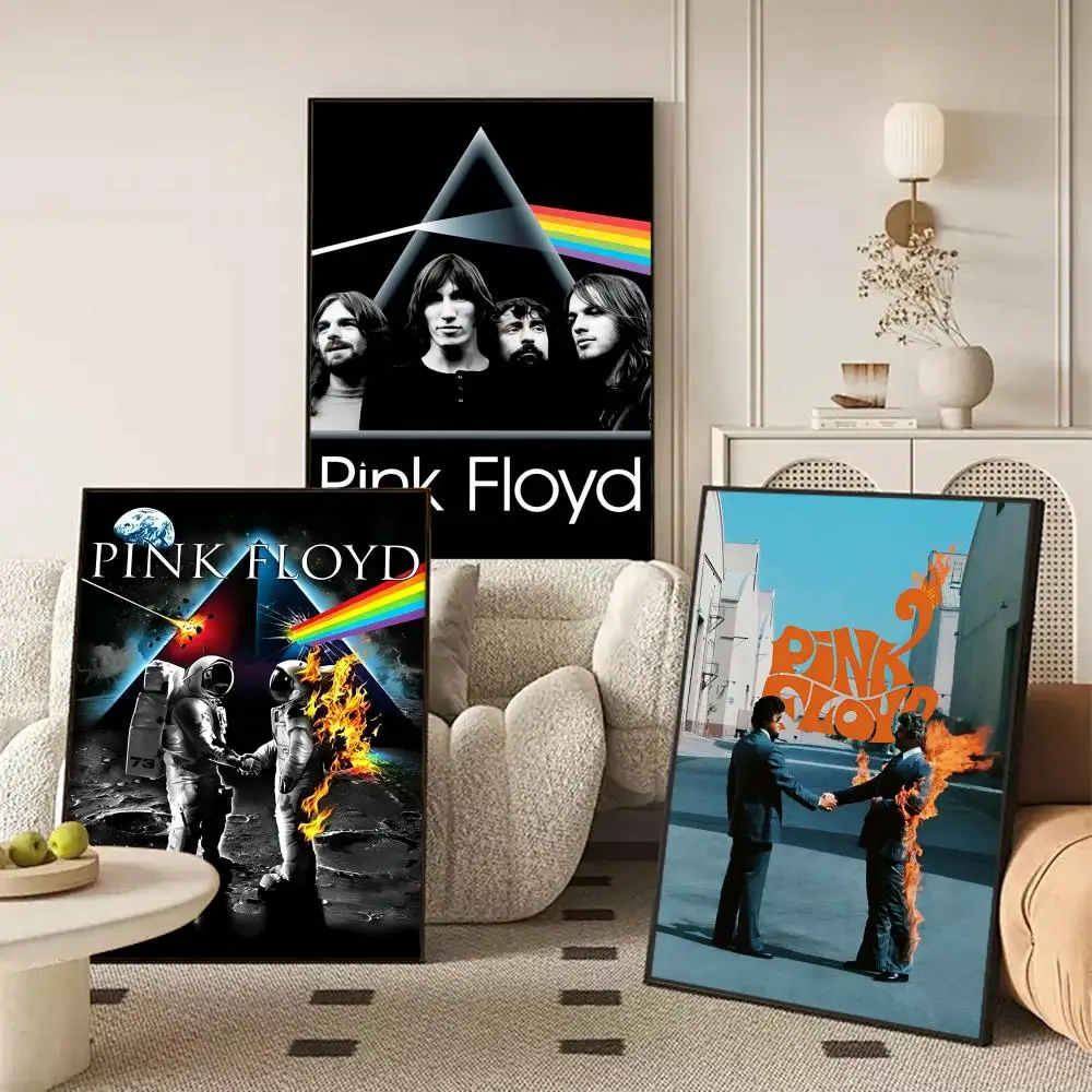 Band P-Pink F-Floyd Painting Calligraphy Frameless Canvas Poster Wall Art Perfect For Hallway Home