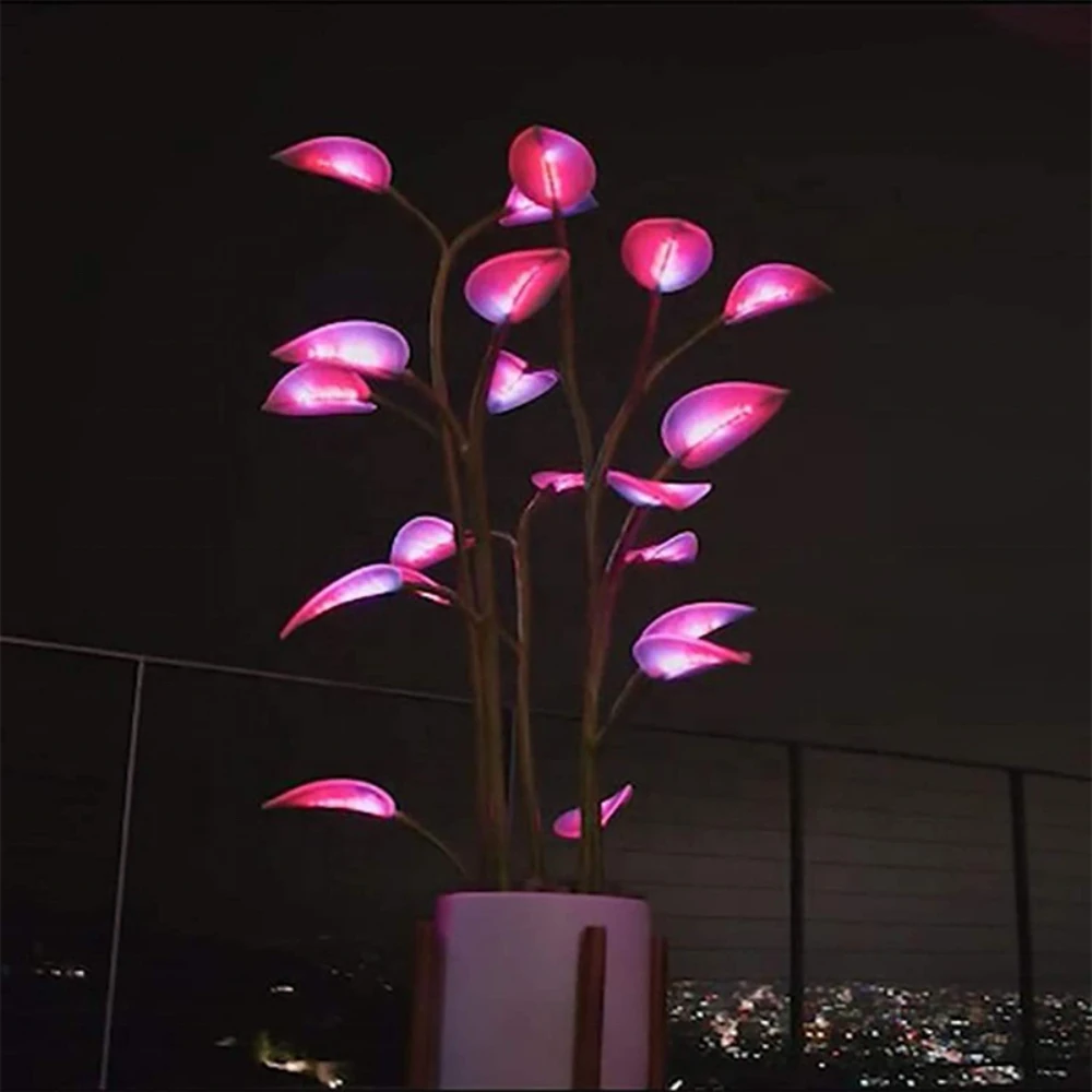 Magic Light Emitting Diode Indoor Plants Artificial Plants Night Light RGB Lighting Leaf Decoration Party Bonsai Indoor Plants