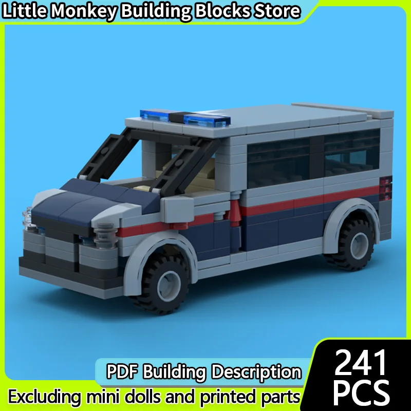 

City Car Model MOC Building Bricks Austrian T6 Police Transporter Modular Technology Children Holiday Gifts Assemble Toys Suit