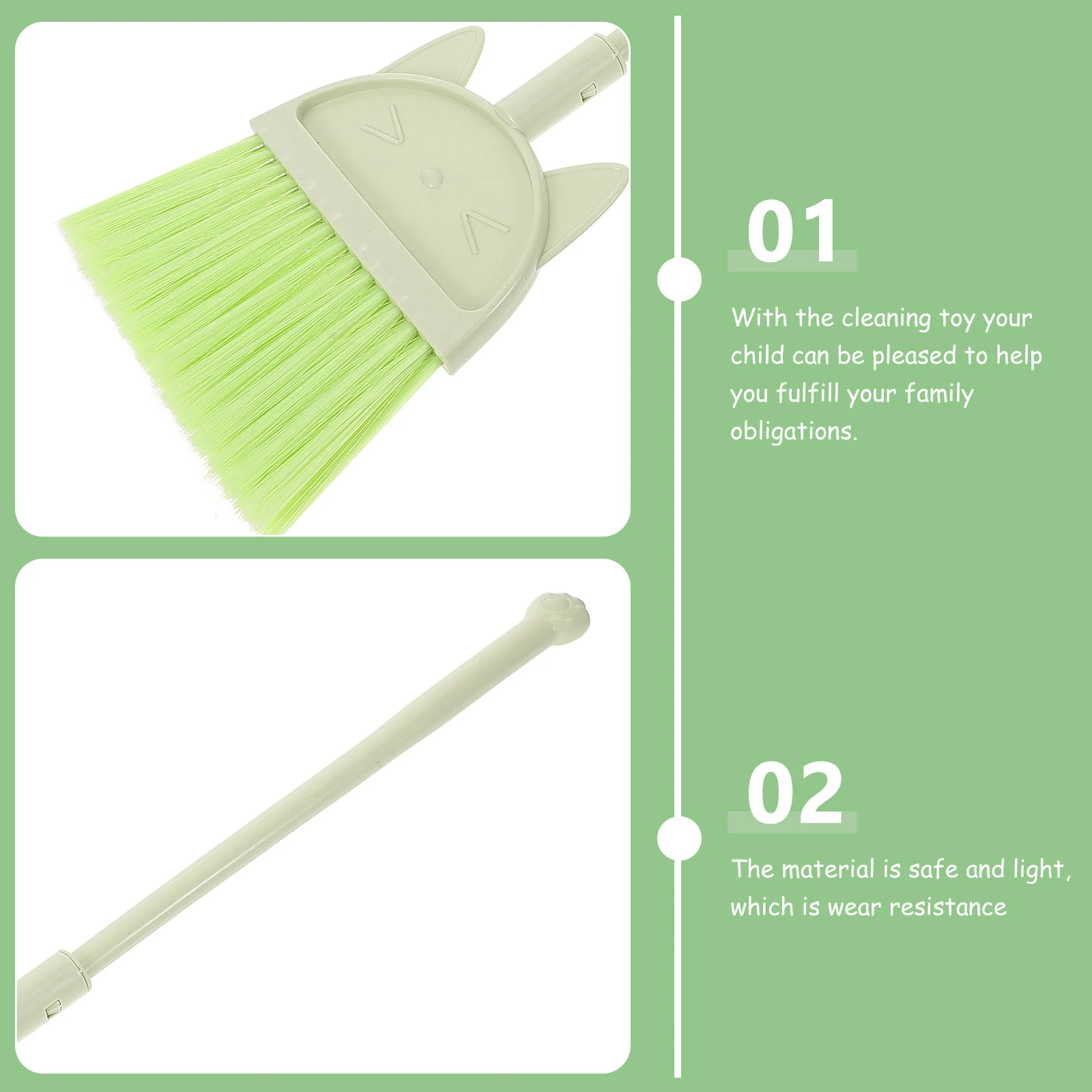 Mini escoba para niños, gato de dibujos animados, limpieza pequeña, escoba de barrido, herramienta de limpieza para niños, capacidad manual, suministros para el hogar