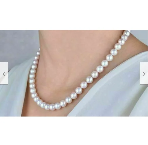 

Top Grading AAAA Japanese Akoya 8-9mm white Pearl Necklace 18" 20''14K Gold Clasp fine jewelryJewelry Making