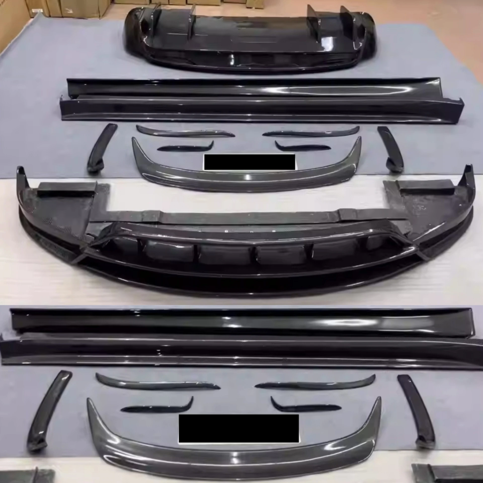 Carbon Fiber Front Rear Lip Side Skirt Tail Wing for Tesla Model X Modified RZ Style Spoiler Shovel Body Kit Car Accessories