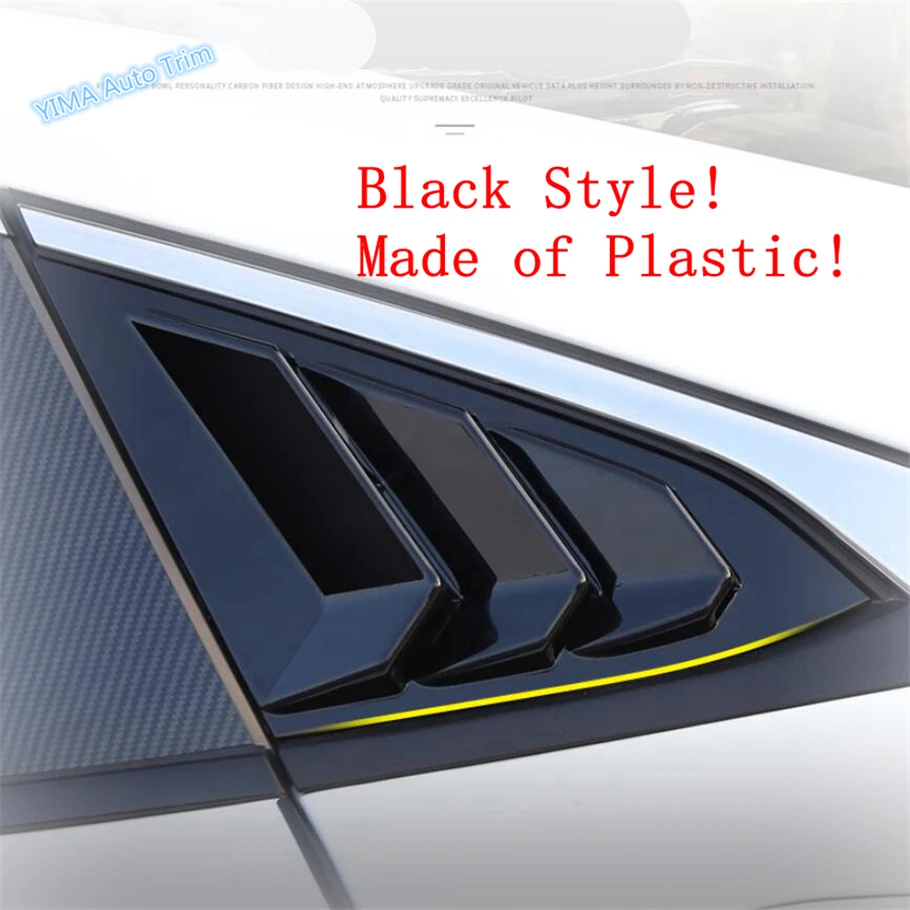 Auto Rear Door Window Vent Louvers Scoop Cover Trim ABS Accessories For Honda Civic Sedan 2016 - 2019 Black / Carbon Fiber Look