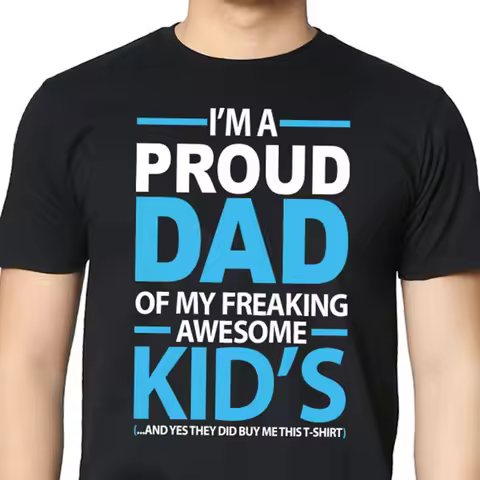 I'm a proud dad of my freaking awesome KIDS Funny Mens T shirt Fathers Day 17