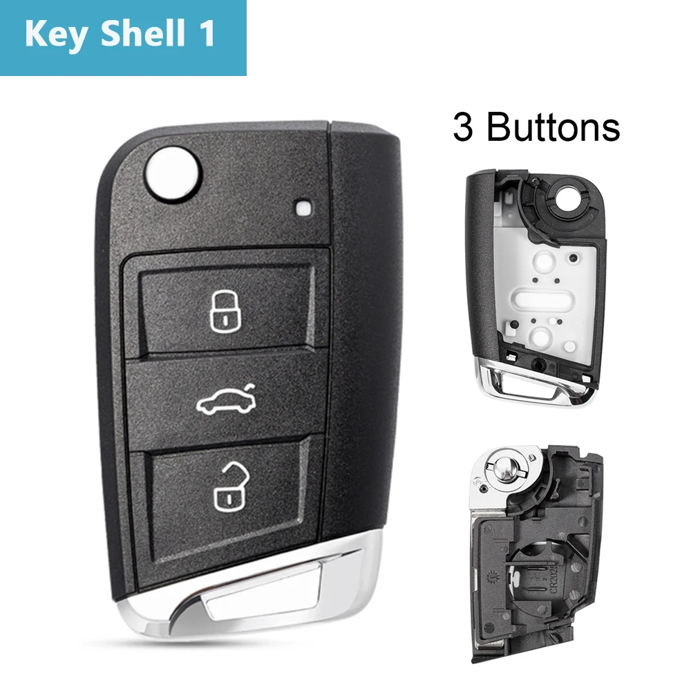 3 Buttons Rubber Flip Remote Car Key Pad/ Car Key Shell Case for VW Volkswagen Golf 7 4 5 Mk4 6 MK7 Skoda Octavia A7 Seat Leon